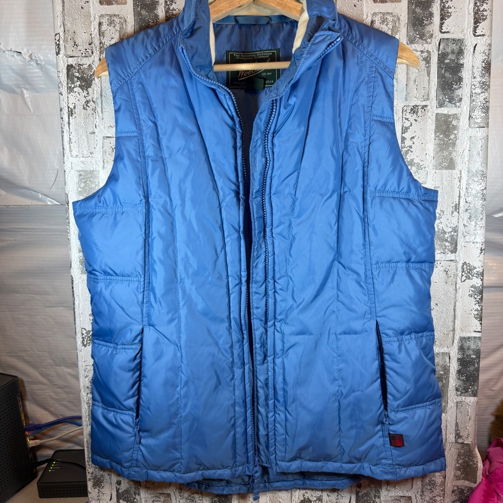 Woolrich Womens Bluebell Puffer Vest Quilted Full Zip Mock Neck Blue 18527 M